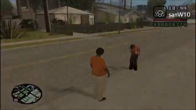 GTA San Andreas: Orange hoodie guy and mockin Fat CJ смотреть онлайн