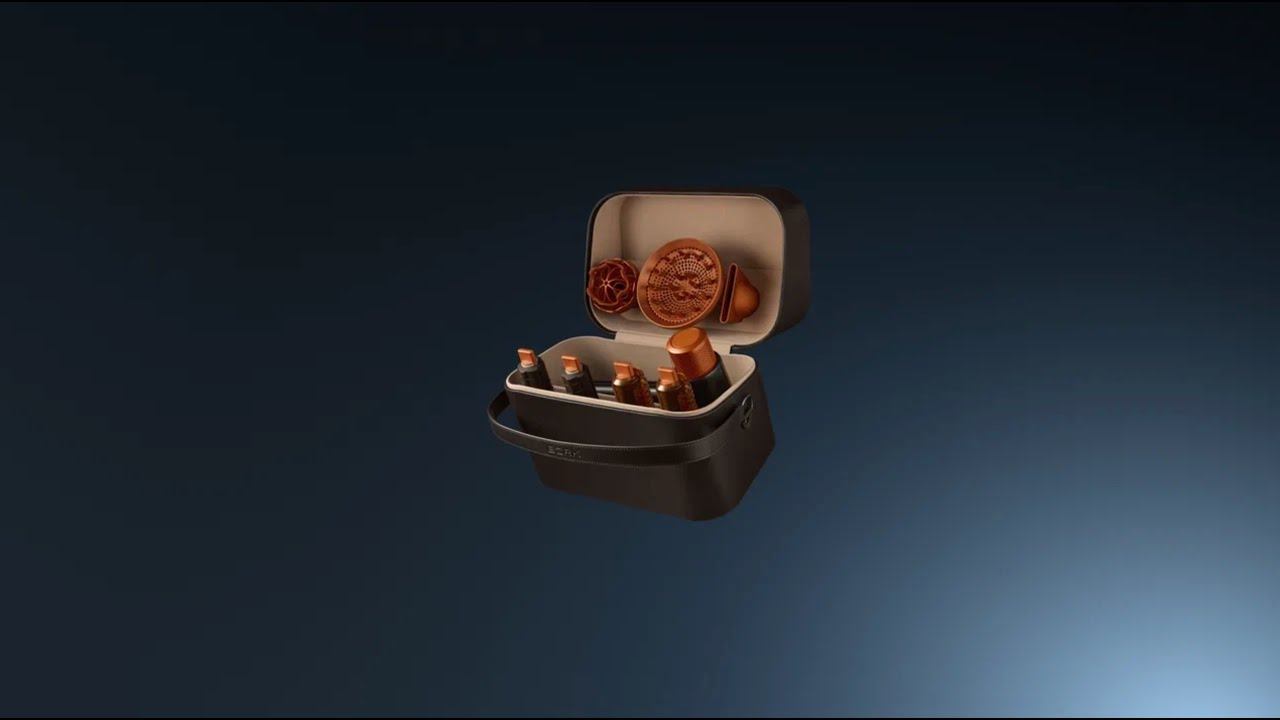 Черный фен-стайлер BORK хранится в новом бьюти-кейсе смотреть онлайн