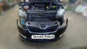 Снятие переднего бампера Skoda Rapid