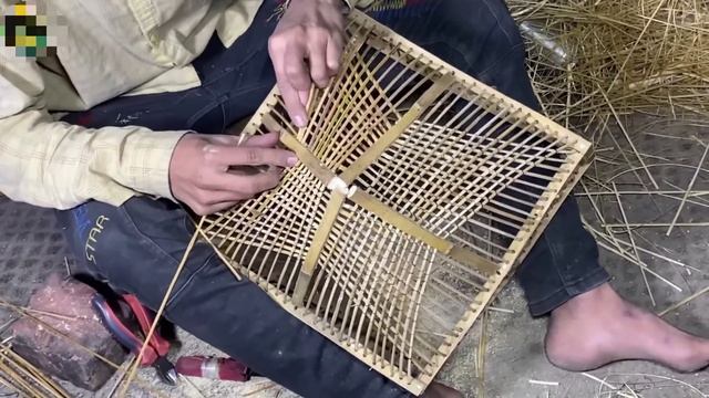 Процесс изготовления клетки для птиц из бамбука смотреть онлайн