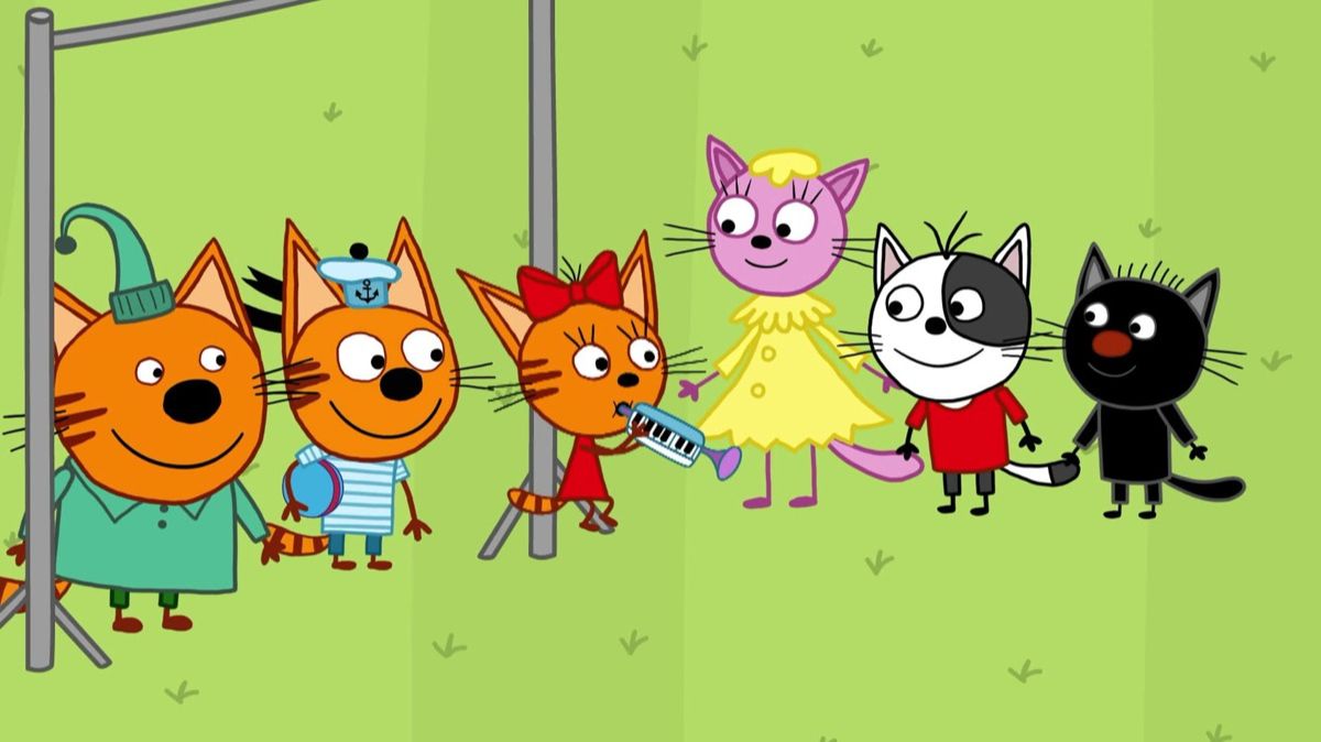 Три Кота 🐱 раскраска и учим цвета — обучающая игра для детей смотреть онлайн