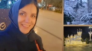 СНЕГОПАД в Крыму, ёлки падают на глазах, ПРОГУЛКА ПО ВЕЧЕРНЕЙ НАБЕРЕЖНОЙ