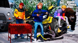 ВЗЯЛИ В АРЕНДУ СНЕГОХОДЫ И ПОЕХАЛИ НА ОХОТУ В ЛЕС! ВИТЮ ПОХИТИЛИ В ЛЕСУ! ШКОЛЬНЫЕ БУДНИ ГТА 5