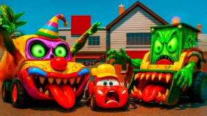 Мультик тачки  Молния Маквин. Беги от страшного Зомби! Зомби разрушают мир , друг Метр  помоги !