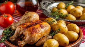 Жизнь в деревне: Печёная курица с картошкой. Вкусный ужин. Аэрогриль