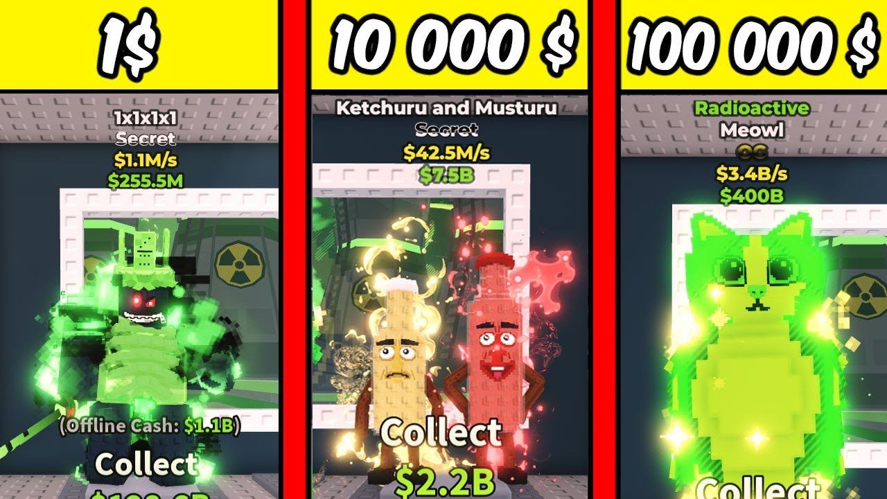 ЗАШЕЛ НА САМЫЕ ДОРОГИЕ АККАУНТЫ ОТ 1$ Vs 10.000$ в Steal A Brainrot