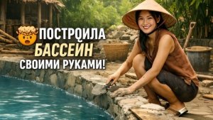 Построила бассеин на участке своими руками. Бушкрафт