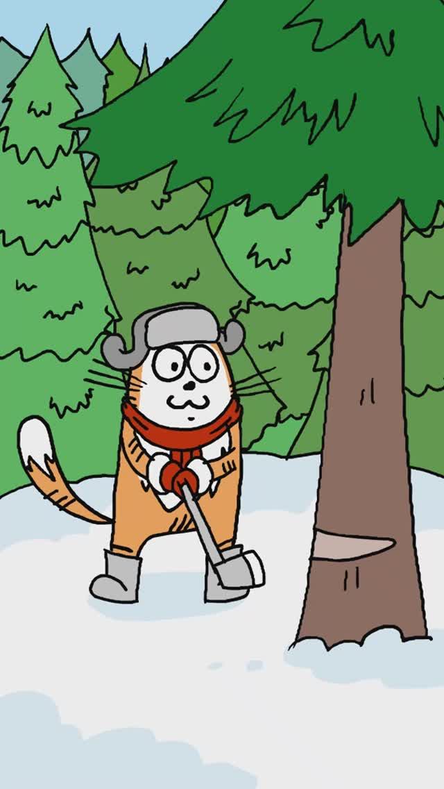 Кот дровосек / Анимация