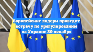 Европейские лидеры проведут встречу по урегулированию на Украине 30 декабря
