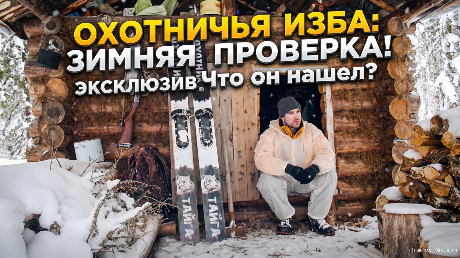 Одиночный поход в лес . Лесная изба . Тайга зимой. (лес, изба, красота) смотреть онлайн