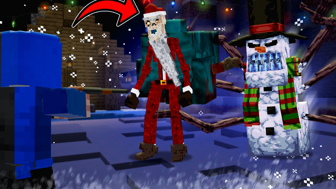 😱ЖУТКИЙ СНЕГОВИК И SANTA DWELLER ХОТЯТ ИСПОРТИТЬ МНЕ НОВЫЙ ГОД В МАЙНКРАФТЕ  🎄