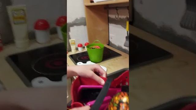готовим из игрушечной еды вместе с моей сестрой Ирой