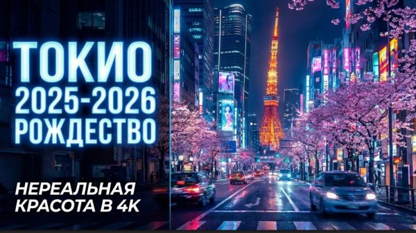 Атмосфера Токио: Рождественская иллюминация Dream Christmas 2025 | Tokyo Skytree [4K 60fps]