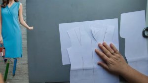 Моделирование. Платье с плечевой складкой. Выкройка № 1918.