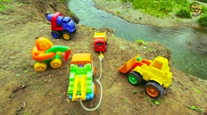 Мультик про Машинки. Экскаватор, Бетономешалка и Эвакуатор играют в прятки. МанкиМульт