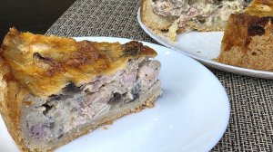 Пирог "Киш с курицей и грибами"