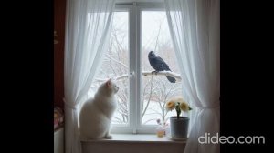 Кот и  ворона