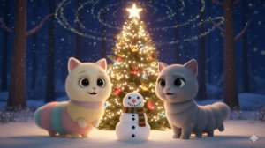 Новогодний мультфильм: Котогусеницы наряжают елку 🎄