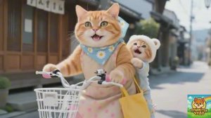 МУЛЬТФИЛЬМ ДЛЯ ДЕТЕЙ, Мама-кошка и Рыжий котенок строят дома свою собственную мини-ферму