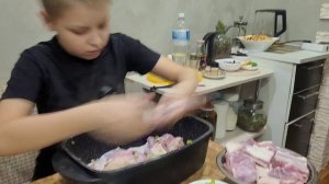 Подготовка к нг. Маринуем мясо(баранина с киви)