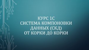10. 1С: СКД. Программное формирование