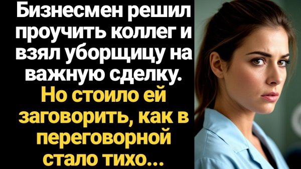 ИСТОРИИ ИЗ ЖИЗНИ/Бизнесмен решил проучить коллег и взял уборщицу на важную сделку