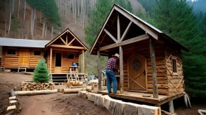 Строю несколько домиков на горном склоне. Бушкрафт