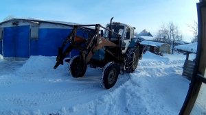 Запуск ЮМЗ-6 в -20 на летней солярке. Предновогодняя расчистка снега.