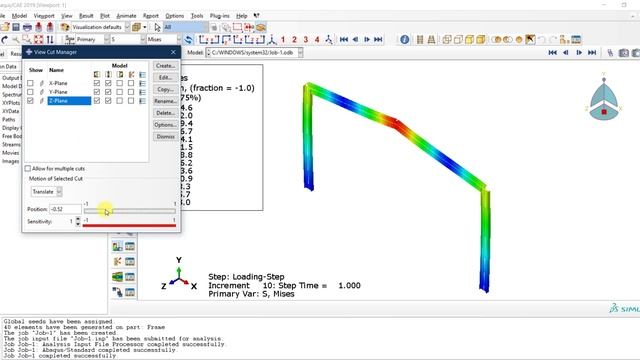 #30 ABAQUS Tutorial Section Forces Based on Section Cuts 2D Steel Frame Example смотреть онлайн