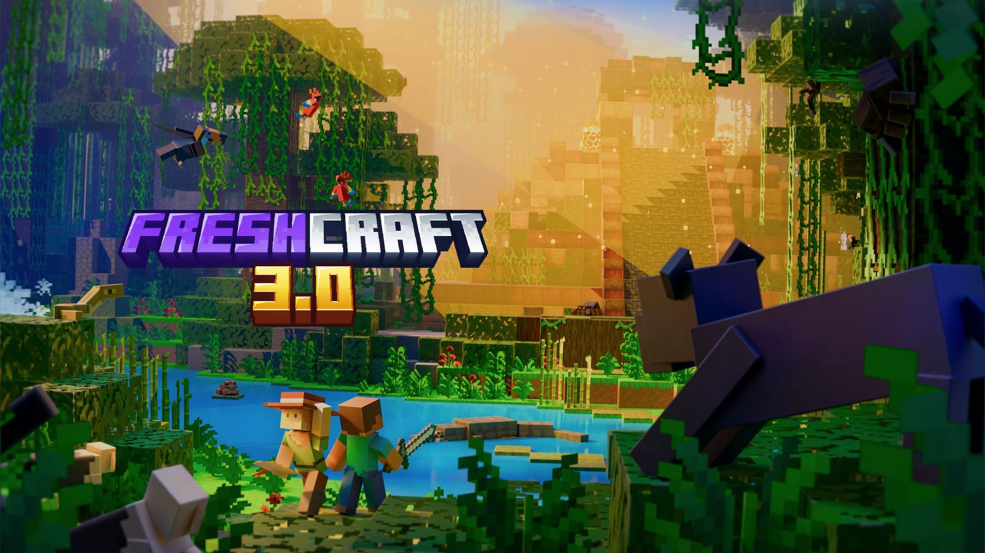 Minecraft мод FreshCraft. Проект строительства города #1.