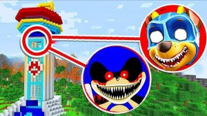 ГОНЩИК МЕГАЩЕНОК И СОНИК ЗАХВАТИЛИ БАЗУ ЩЕНЯЧЕГО ПАТРУЛЯ В МАЙНКРАФТЕ