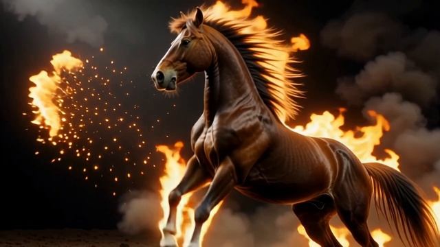 Огненный Конь: Символ Силы и Преображения • Визуальная медитация для энергии и удачи | 4K