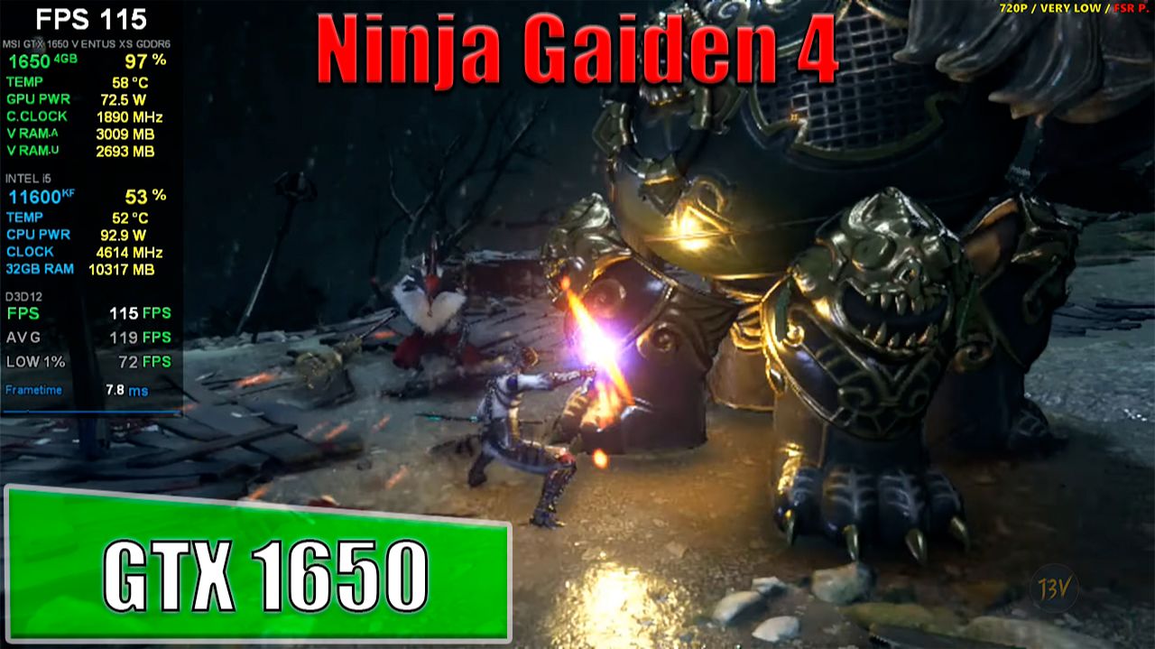 Ninja Gaiden 4 GTX 1650 + i5 11600kf смотреть онлайн