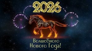 С Новым 2026 Годом! Поздравление - Новогодняя заставка - Огненная лошадь