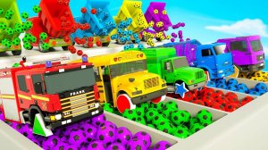 Мультяшки про машинки - Шарообразные и пятиугольные колеса! Детские стишки и песенки для малышей!