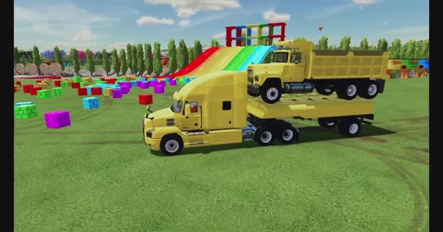 Автовозы ВЕЗУТ ГРУЗОВИКИ — мультик про БОЛЬШИЕ МАШИНЫ для малышей смотреть онлайн