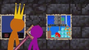 Человечки попали в Minecraft  на большие игры!!!