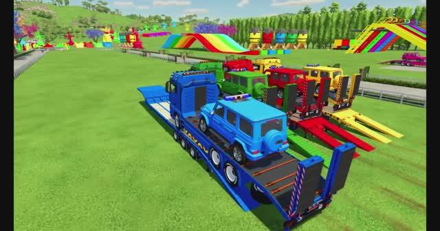 Автовозы ВЕЗУТ ГЕЛЕНДВАГЕНЫ — мультик про БОЛЬШИЕ МАШИНЫ для малышей смотреть онлайн