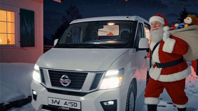 Дедушка Мороз поздравляет владельцев Nissan NV150AD с Новым годом смотреть онлайн