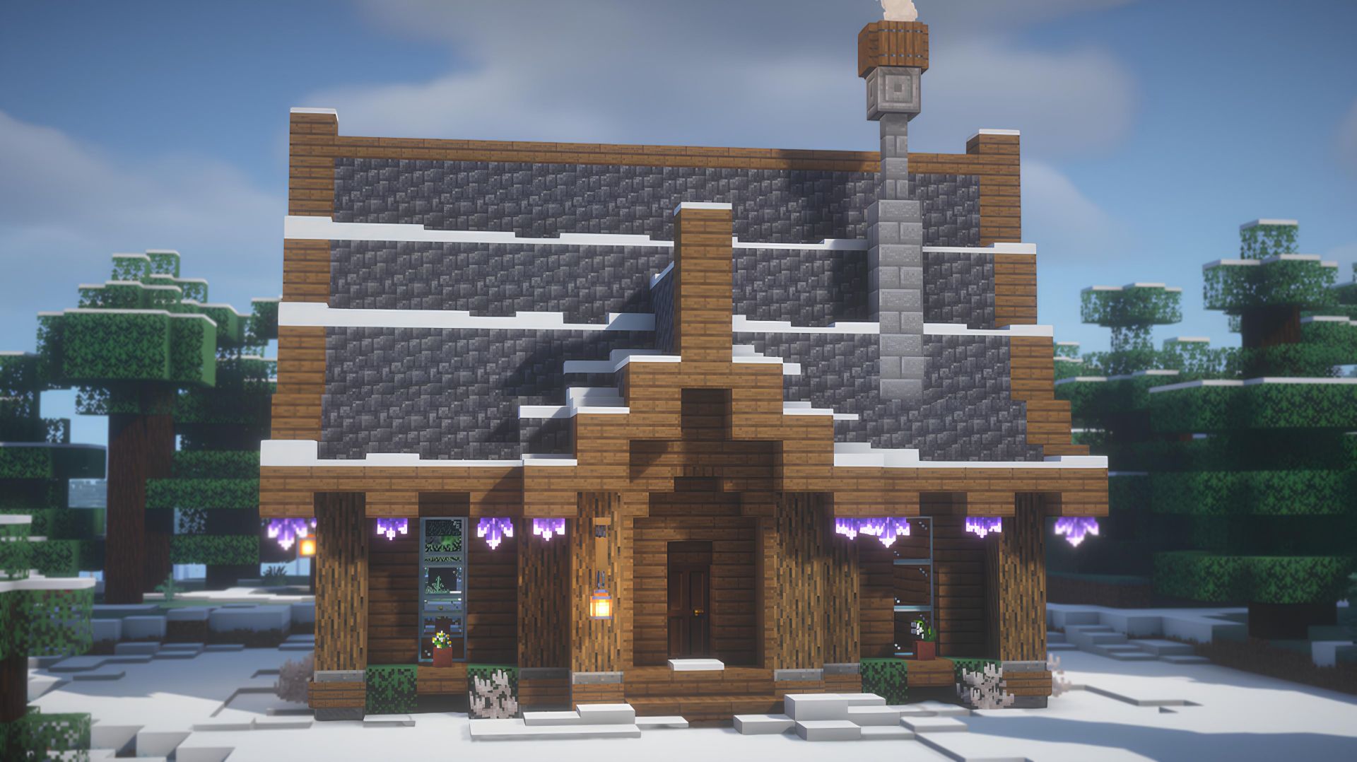 КРАСИВЫЙ НОВОГОДНИЙ ДОМИК В МАЙНКРАФТ!