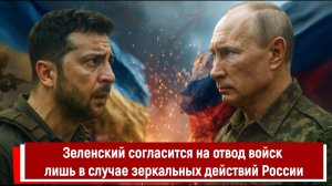 Зеленский согласится на отвод войск лишь в случае зеркальных действий России
