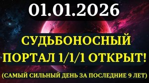 1 ЯНВАРЯ 2026: Лучший день за 9 лет для начала НОВОЙ ЖИЗНИ.💖 МАГИЧЕСКАЯ сила Кода 111 АКТИВИРОВАНА.