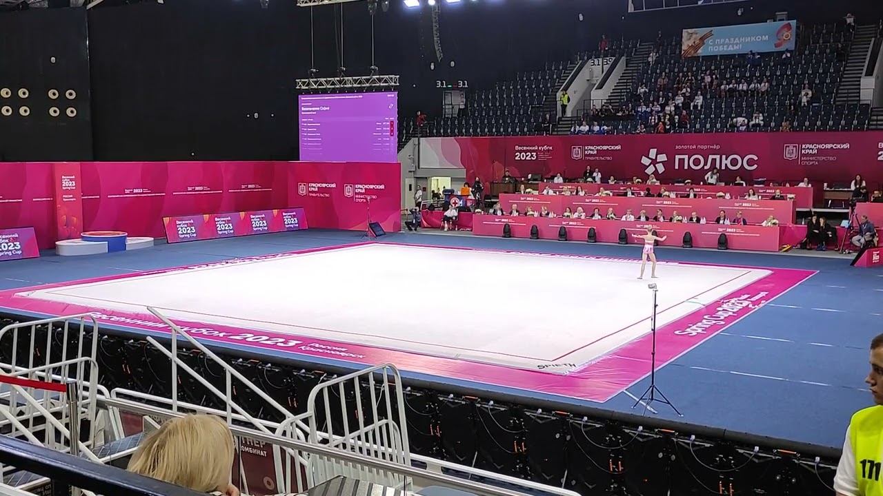 Всероссийские соревнования по художественной гимнастике в Красноярске Васильченко София Булавы смотреть онлайн