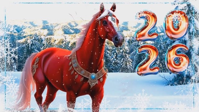 Новый год 2026! Красивое поздравление с Новым годом лошади смотреть онлайн