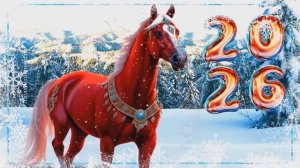 Новый год 2026! Красивое поздравление с Новым годом лошади