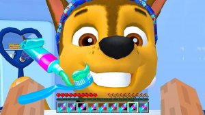 ЧИСТИМ ЗУБЫ ГОНЩИКУ В МАЙНКРАФТЕ - ЩЕНЯЧИЙ ПАТРУЛЬ МАЙНКРАФТ