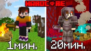 Спидран с нуля до НЕЗЕРИТА за 20 минут в Адском Майнкрафт Хардкоре!