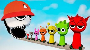 Большие и маленькие СУПЕРСЕМЕЙКИ СПРУНКИ против ГИГАНТСКИХ ШИПОВ