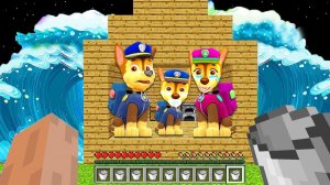 СЕМЬЯ ГОНЩИКА ПРОТИВ ЦУНАМИ - ЩЕНЯЧИЙ ПАТРУЛЬ В МАЙНКРАФТЕ