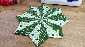 Потрясающая лоскутная салфетка «Звезда» на стол! ✨ Простая техника пэчворк для украшения интерьера